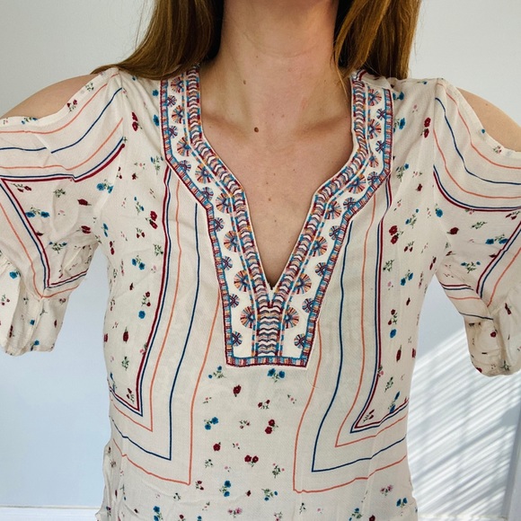 Wit & Wisdom BOHO Bell Sleeves Floral Top Small - Picture 2 of 14